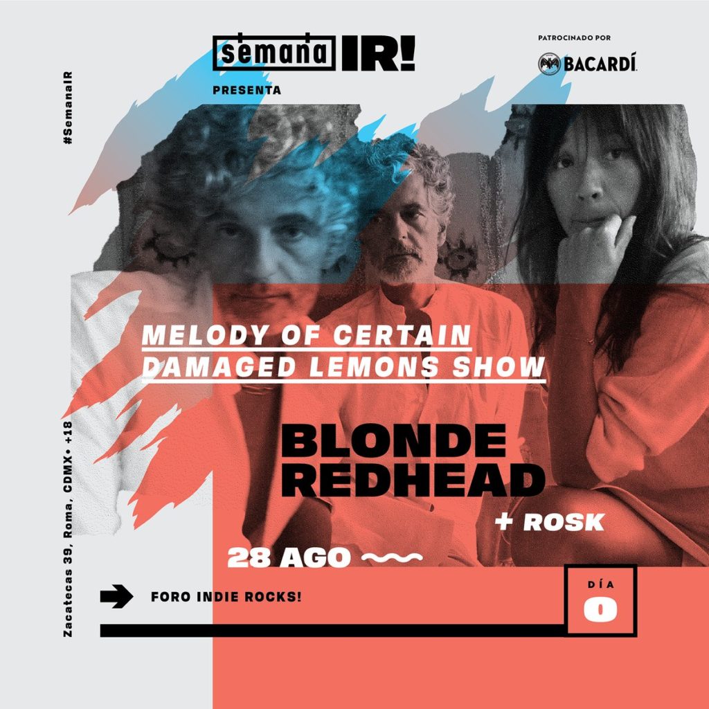 Blonde Redhead llega a México en la semana del Indie Rocks!