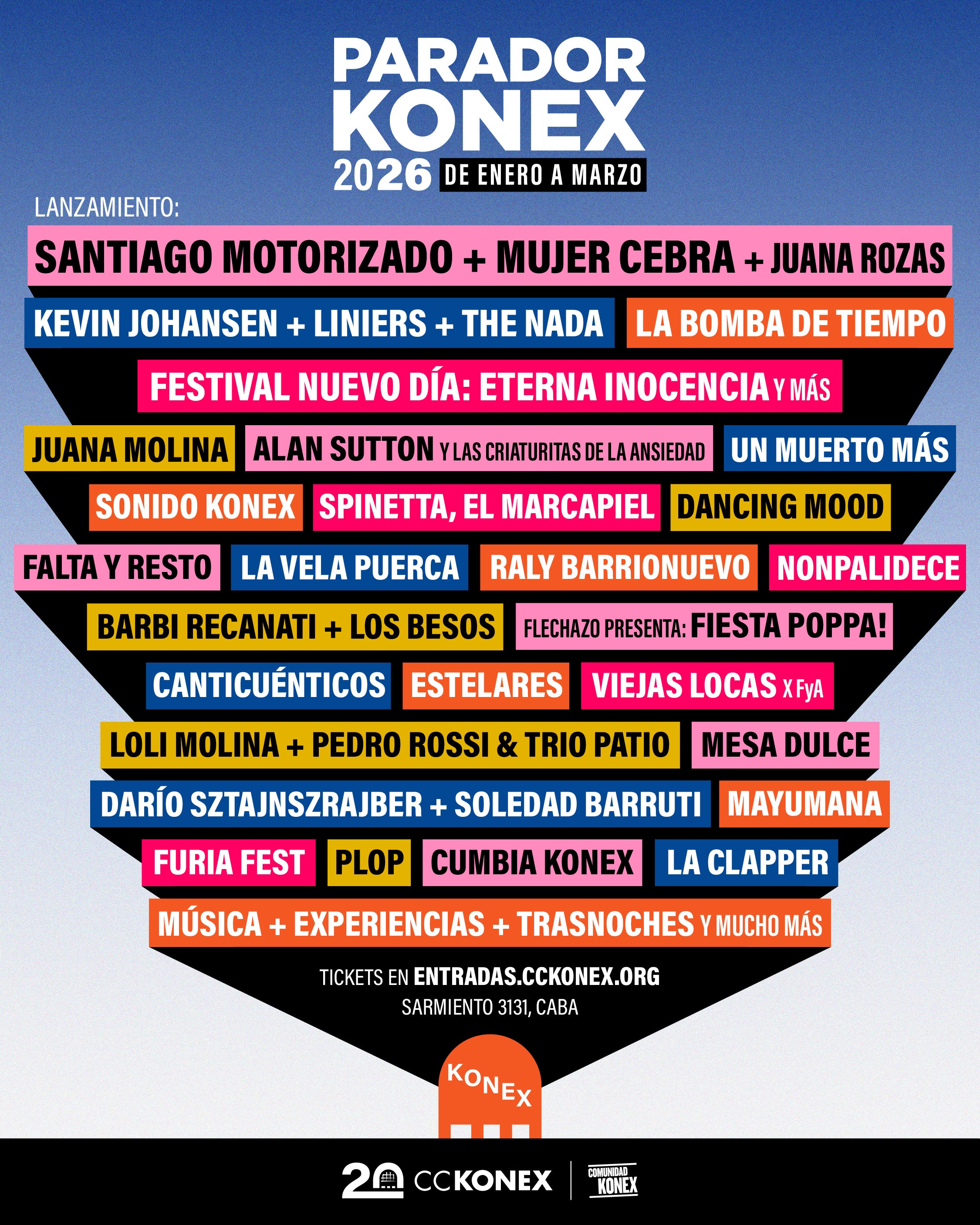 PARADOR KONEX ANUNCIA SU PROGRAMACIÓN 2026: TRES MESES DE FESTIVAL EN BUENOS AIRES