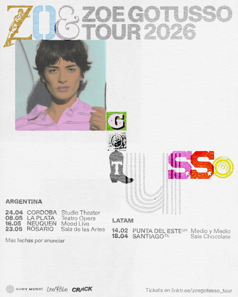 ZOE GOTUSSO: TOUR 2026 POR ARGENTINA, CHILE Y URUGUAY